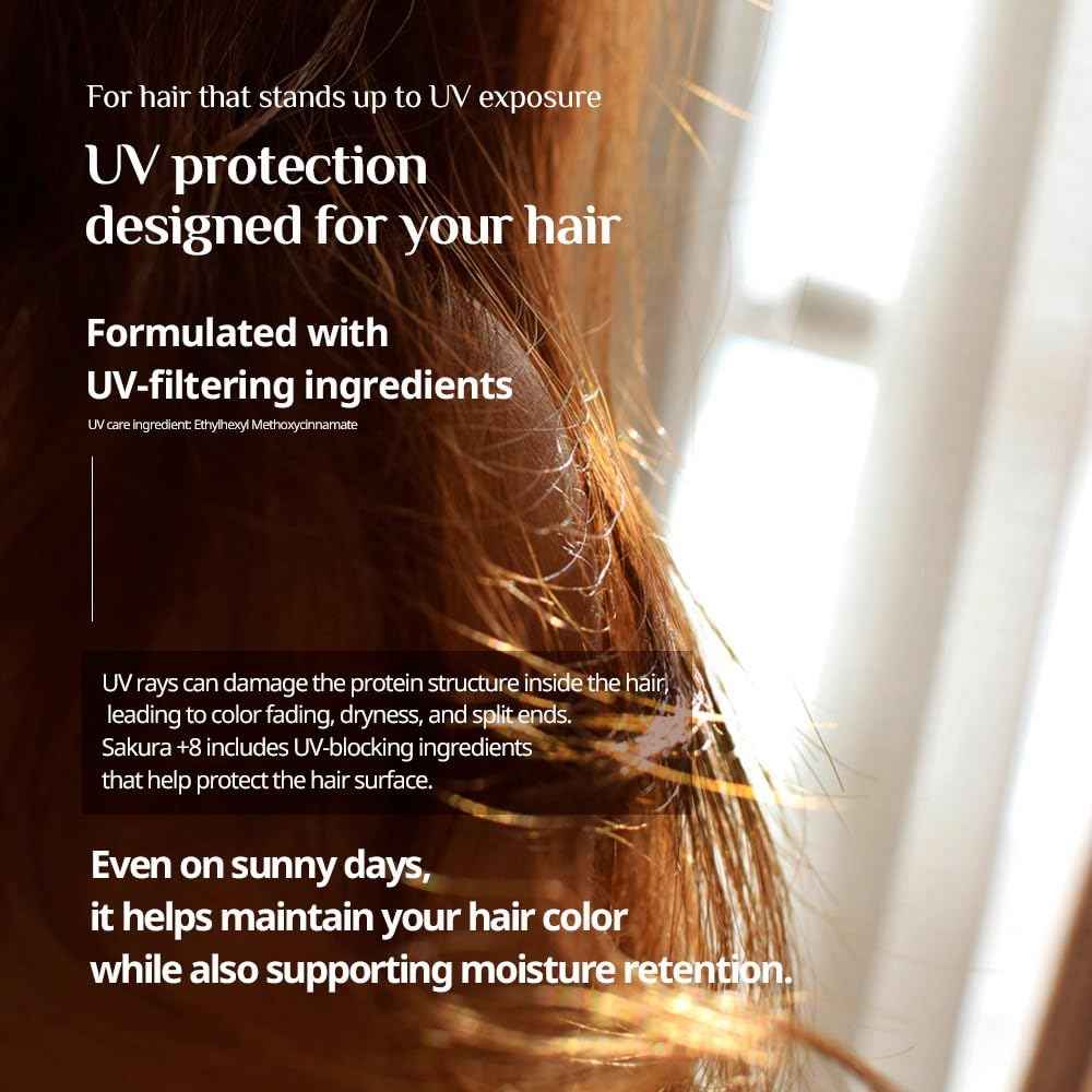 BnD Blooming SAKURA Argan & Collagen Hair Oil 80ml – Lightweight Leave-in Treatment for Dry & Frizzy Hair, Smooth Finish, Non-Greasy, UV Protection, Floral Scent, Nourishing Oil – Korean Beauty