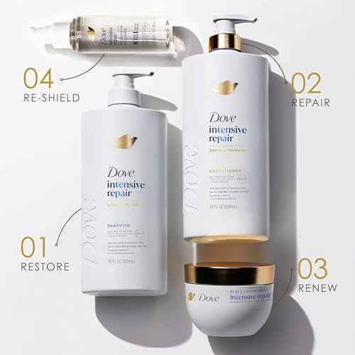 Dove Shampoo 4 Pack Intensive Repair for Damaged Hair with Bio-Protein Care Technology and Amino Serum 28 Fl Oz