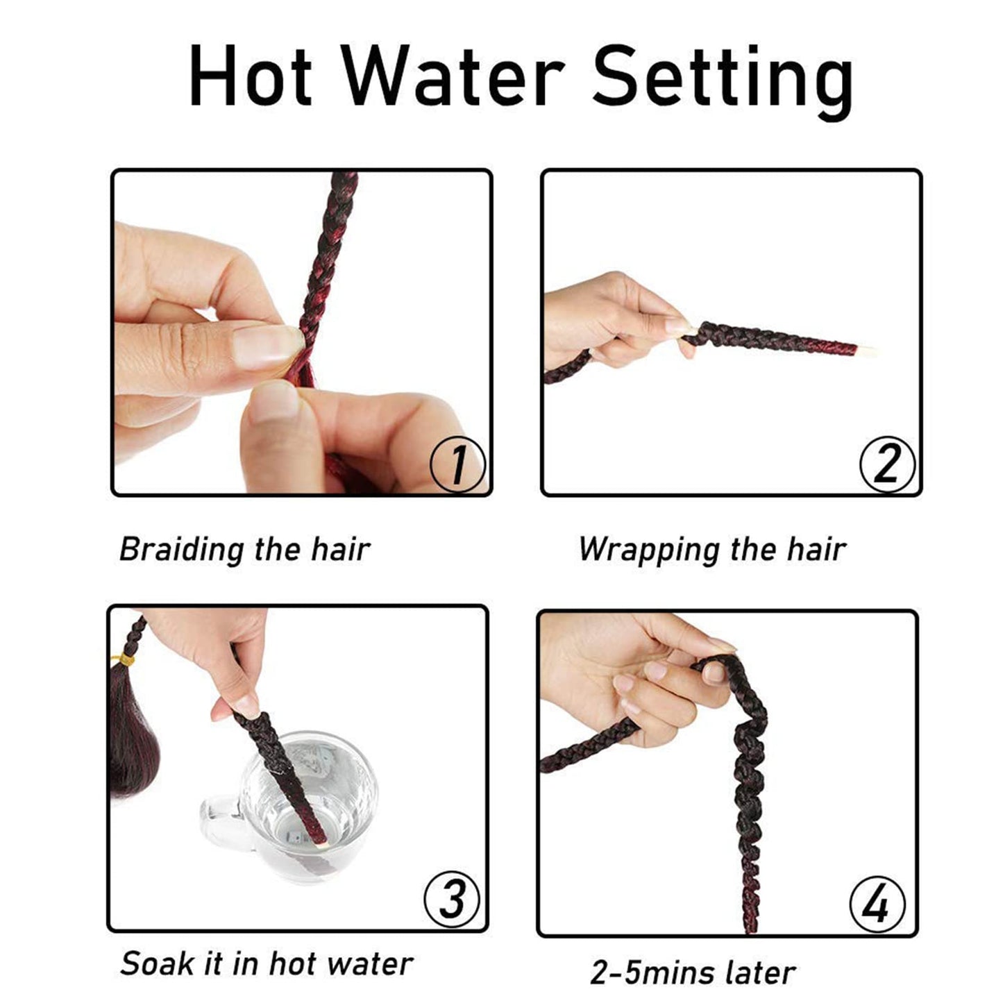 Liang Dian Pre-Stretched Braiding Hair 22 inch 6 packs Hot Water Setting Synthetic Hair Crochet Braiding Hair Extension (99J)