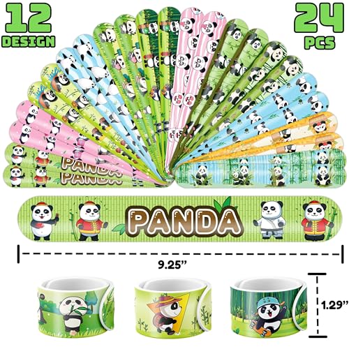 Panda Party Favor Set - 24 Temp Tattoos & 24 Slap Bracelets