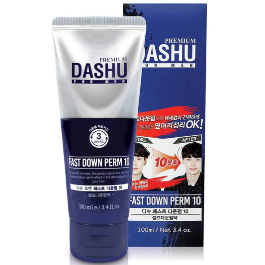 DASHU Premium Fast Down Perm 3.5 oz | Instant Hair Tamer Hair Straightener Cream for Half Curly Hair | Hair Styling Side Down Perm Cream for Short & Strong Side Hair | Hair Perm Kit for Men Hair Care