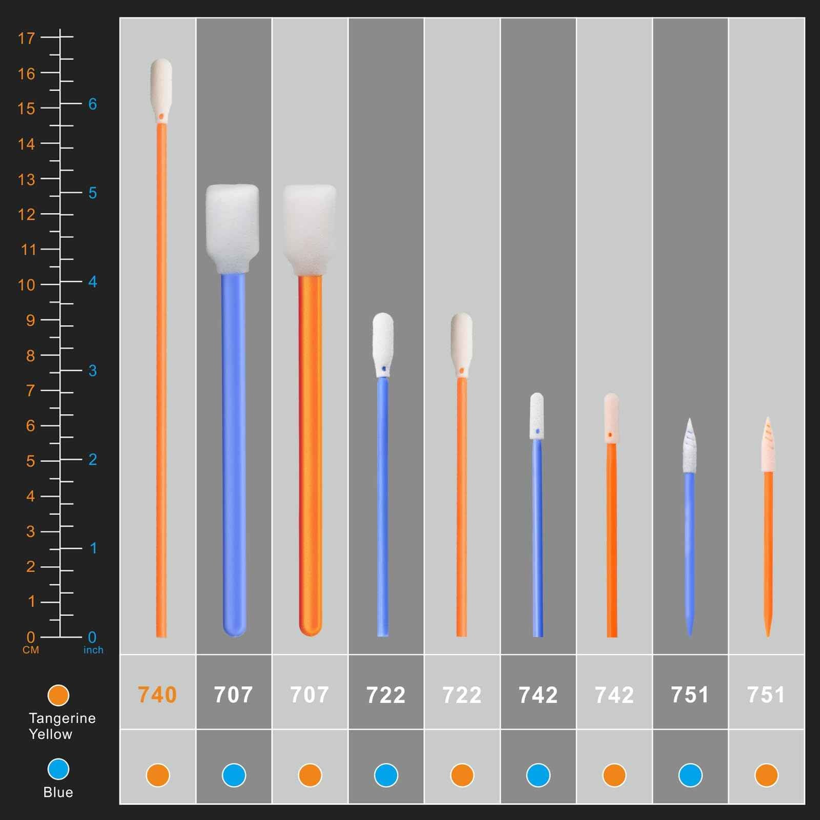 Wellgler's 3.65'' Foam Cleaning Swabs,Multi-Purpose Detailing Foam Tip Swabs, for Electronics,Gun,Car Vent,Printer,Sewing Machine. KM722 (Orange 200PCS)