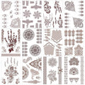 Henna Temporary Tattoos - 12 Sheets Waterproof Lace Mandala Stickers