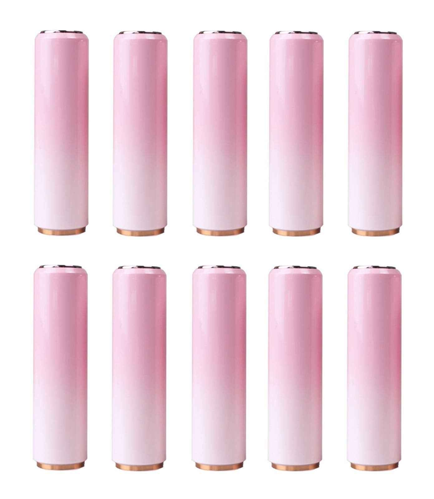 3.5ML Gradient Pink Lipstick Tubes - Cherry Blossom Pink Empty Plastic Lip Balm Container - Round Refillable for DIY Homemade Lipstick, 10 Pack