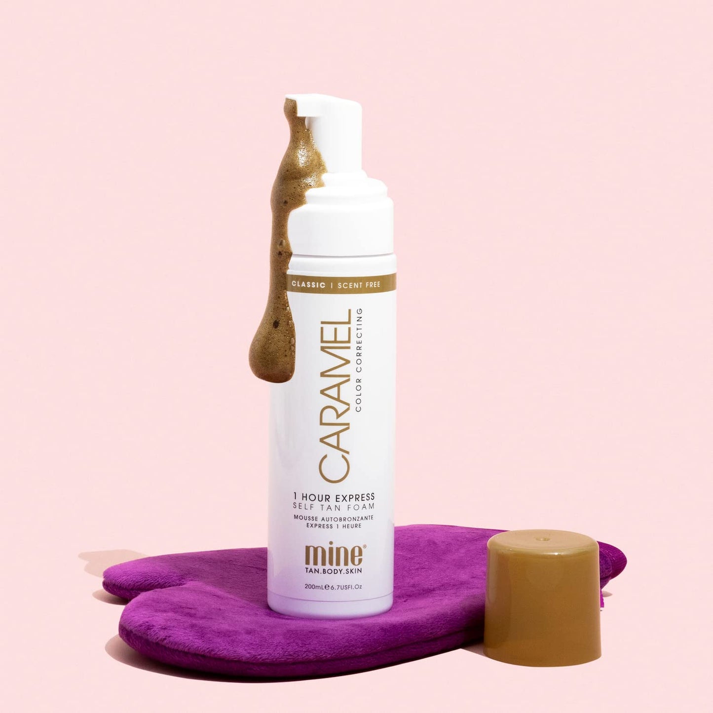 MineTan Caramel Self Tanner Mousse - Achieve a Streak-Free, Even & Sun Kissed Golden Skin Finish, Salon Professional Formula Sunless Tanning Foam, No Orange, No Fake Tan Smell, 100% Vegan, 200ml