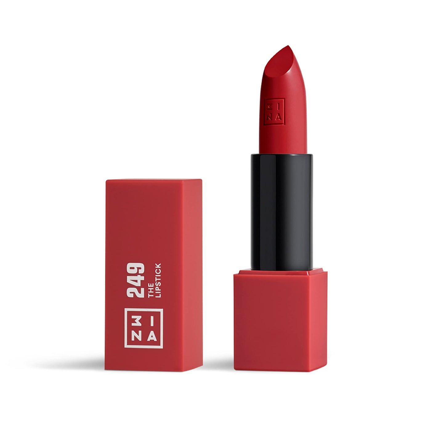 3INA The Lipstick 249 - Outstanding Shade Selection - Matte And Shiny Finishes - Highly Pigmented And Comfortable - Vegan And Cruelty Free Formula - Moisturizes The Lips - Cherry Red - 0.16 Oz