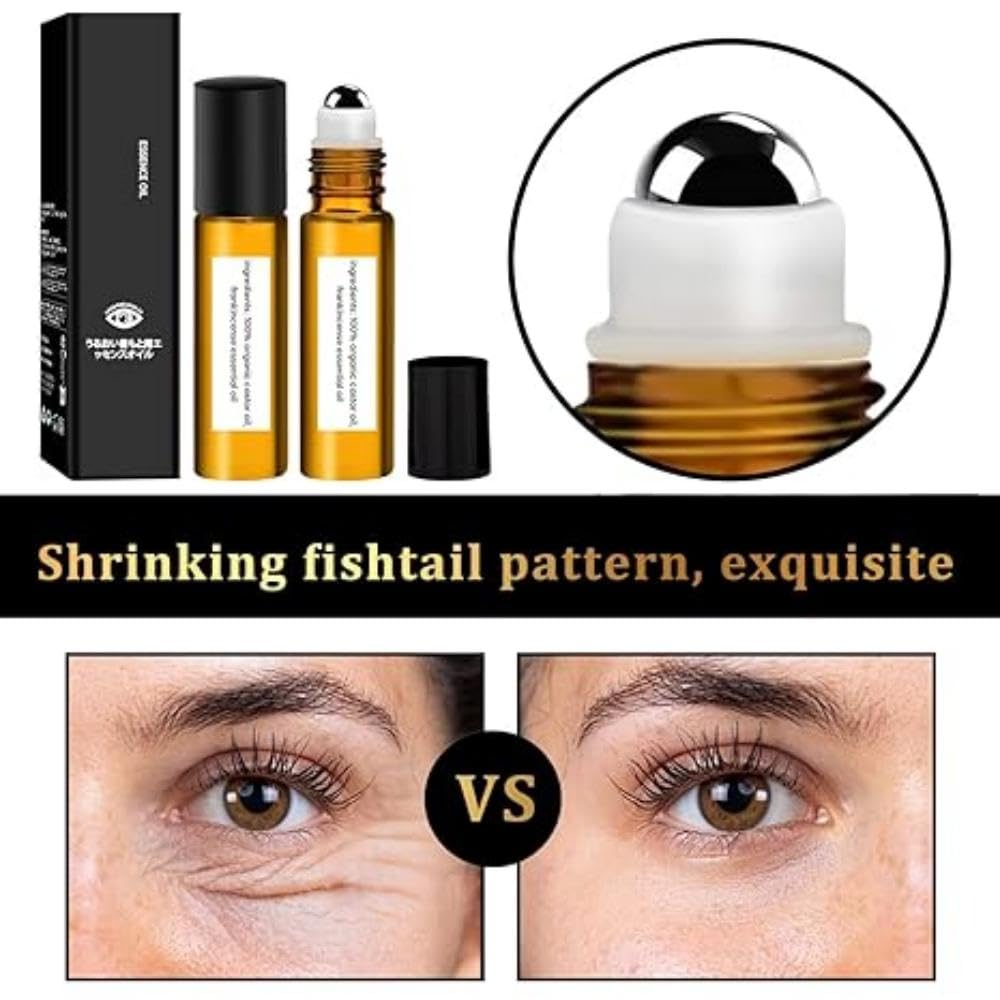 SWANNA 2 PCS Roller Ball Castor Oil,Castor Oil Frankincense Rollerball, Rollerball Castor Oil for Eyes, Bags Under Eyes,Fluffy and Reduce Swelling