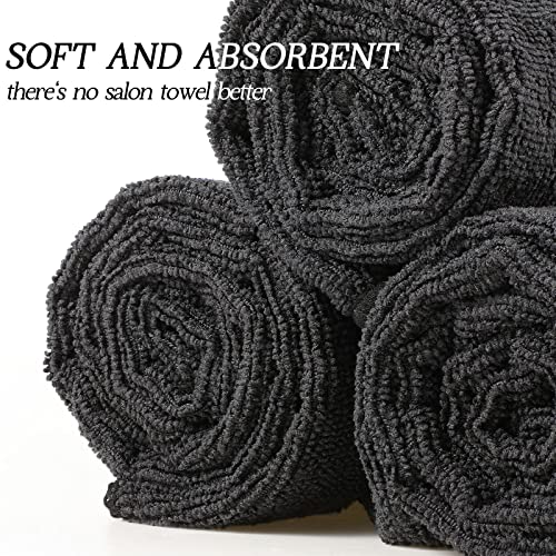 40 Pack Bleach Proof Microfiber Hair Towels 16x29 Black