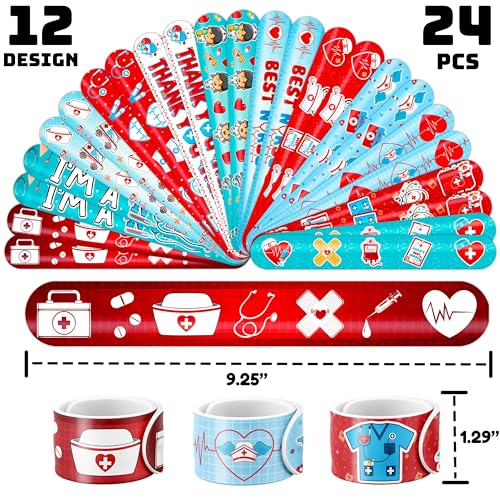 Nurse Party Favors Set - 48 Tattoos & 24 Slap Bracelets