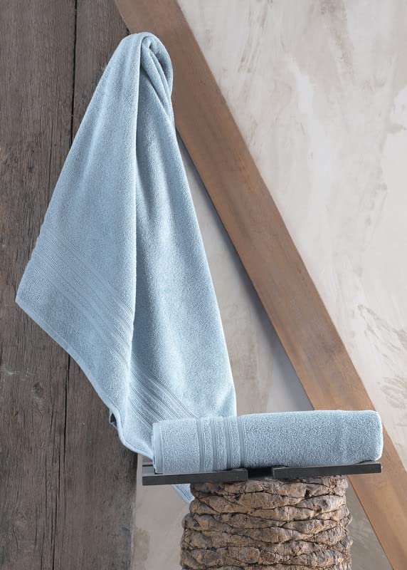 Hawmam Linen Jumbo Large Bath Sheets Towels 2 Pack Soft and Absorbent, Premium Quality 100% Cotton Towels (Light Blue, Bath Sheet)