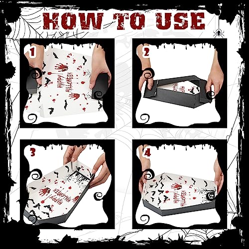 Halloween Coffin Paper Trays, 36-Pack Disposable Food Holders