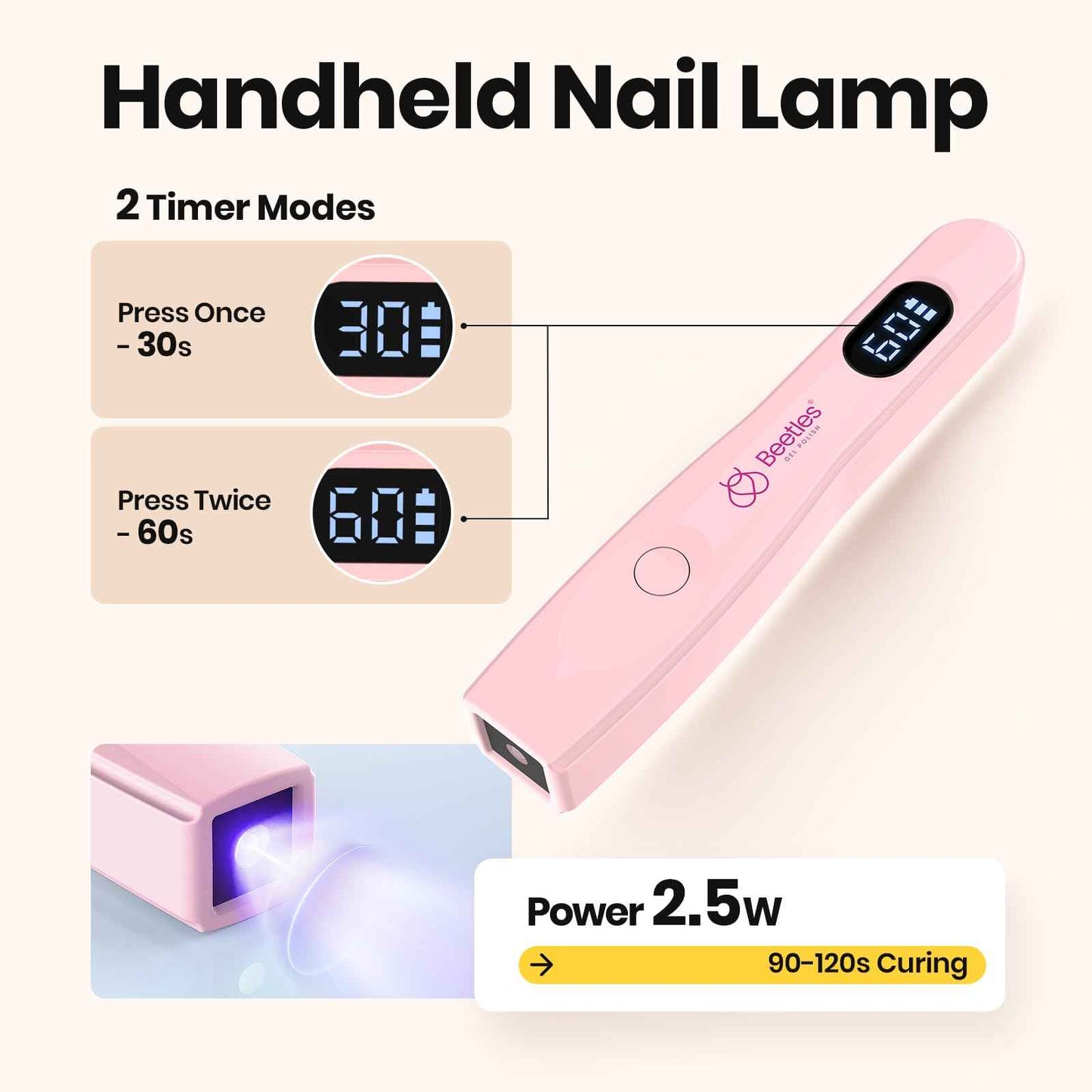 Beetles Builder Gel Kit HEMA Free & Handheld Nail Lamp, 8 in 1 Nail Thickening Strengthening Building Apex for Beginner DIY Salon at Home with Base & Top Coat,Clear Natural Nude Builder Nail Gel