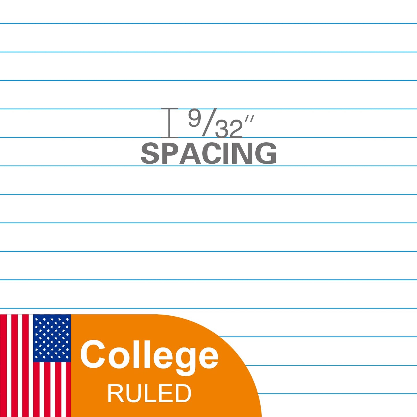 Kaisa3 Pack Notebook Paper College Ruled 3-Hole Punched Loose Leaf Paper 8x10.5 Lined Paper College Ruled Filler Paper for 3-Ring Binder Paper 150 Sheets/Pack (3 Pack-college) F15001C-3pk