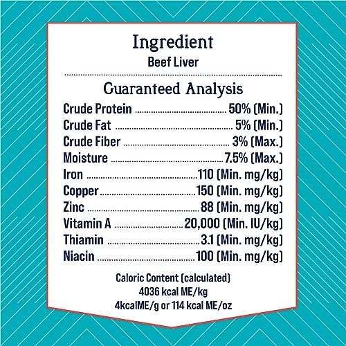 Stewart Freeze Dried Dog Treats, Beef Liver, 12 oz, Grain Free & Gluten Free, Resealable Tub, Single Ingredient, Training Treat in Beef Liver, Salmon, Chicken Liver & Chicken Breast 4, 14, 21 oz