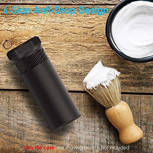Shaving Brush Travel Case, Shave Brush Holder Stand with Adjustable Height Compatible Most of Shaving Brushes (Brush not Included) (Black)