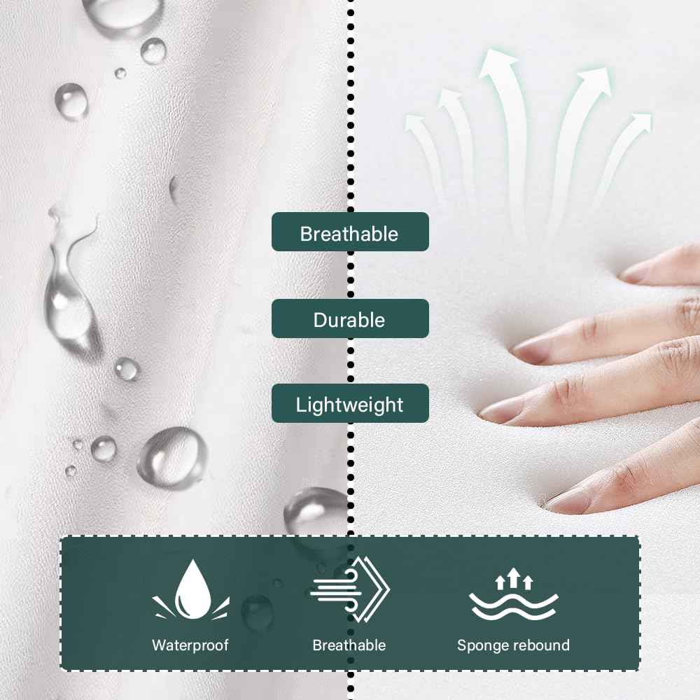 BFTOU White 6-Square Lattice PU Swivel Stool with Wheel for Work SPA Shop Massage Height-Adjustable and Cost-Effective Rolling Stool Chair