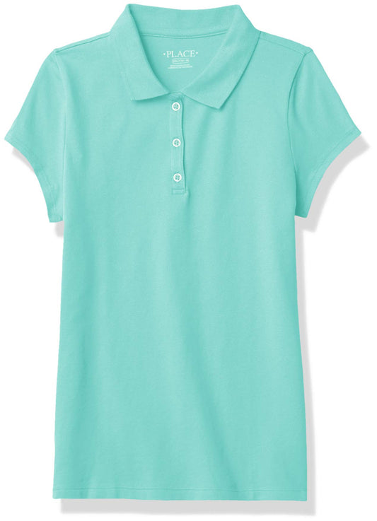 The Children's Place girls Uniform Pique Polo Shirt, Seafrost, X-Small US