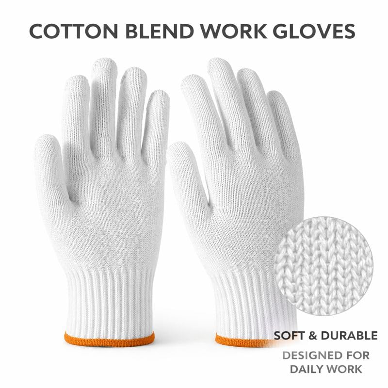 Cotton Work Gloves for Warehouse, Gardening & Cleaning