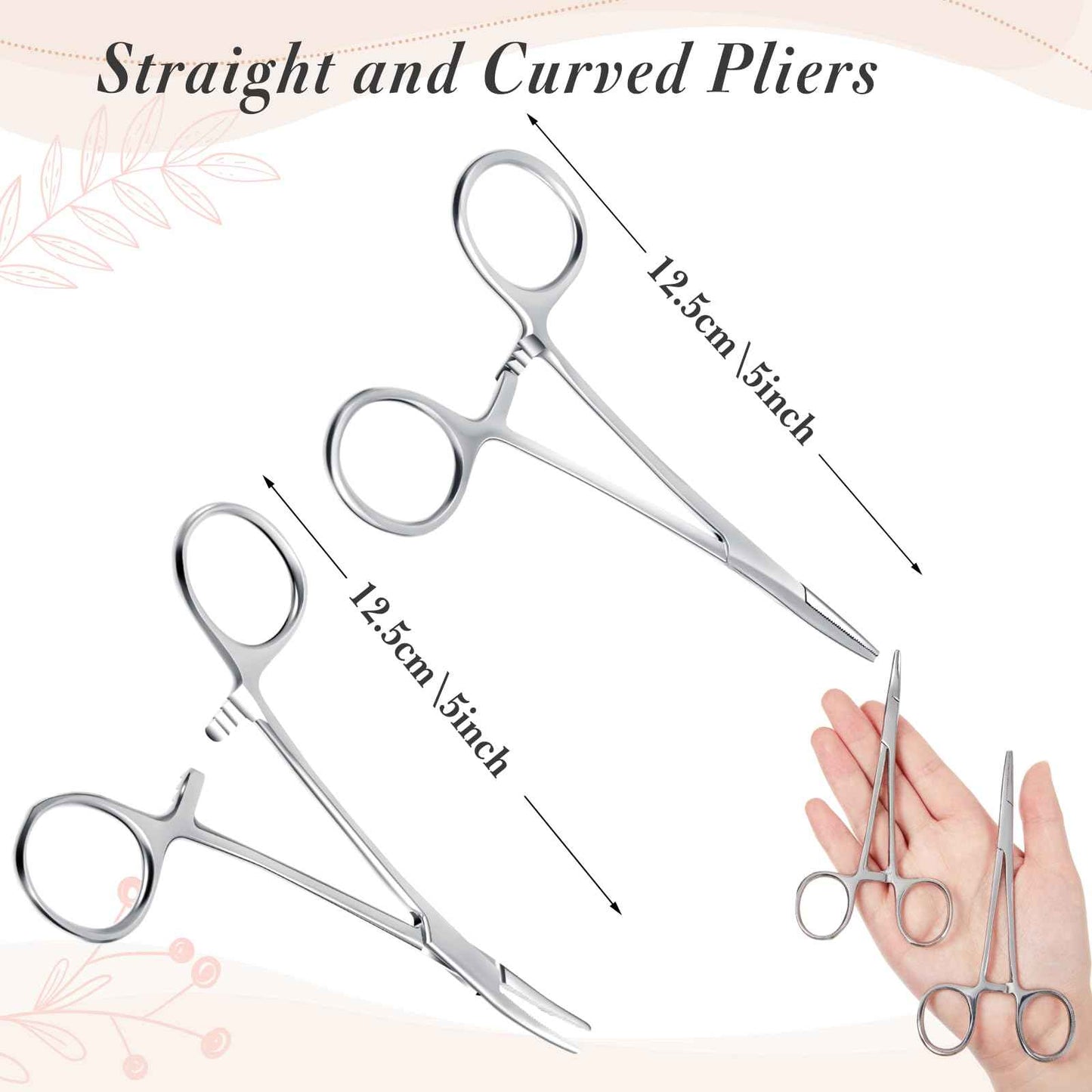 Mysora 4 Pcs Piercing Ball Grabber Tool 3mm Piercing Barbell Clamps Tool for Changing Jewelry Stainless Steel Forceps Locking Tweezers Clamps Kit for Nose Ear Lip Tongue Ball Screw Removal (Extended)