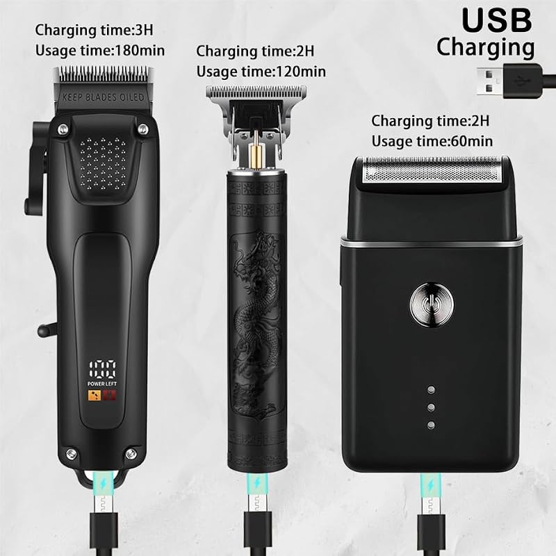 OIYO 3-in-1 Hair Cutting Kit for Men - Clipper, Trimmer & Shaver