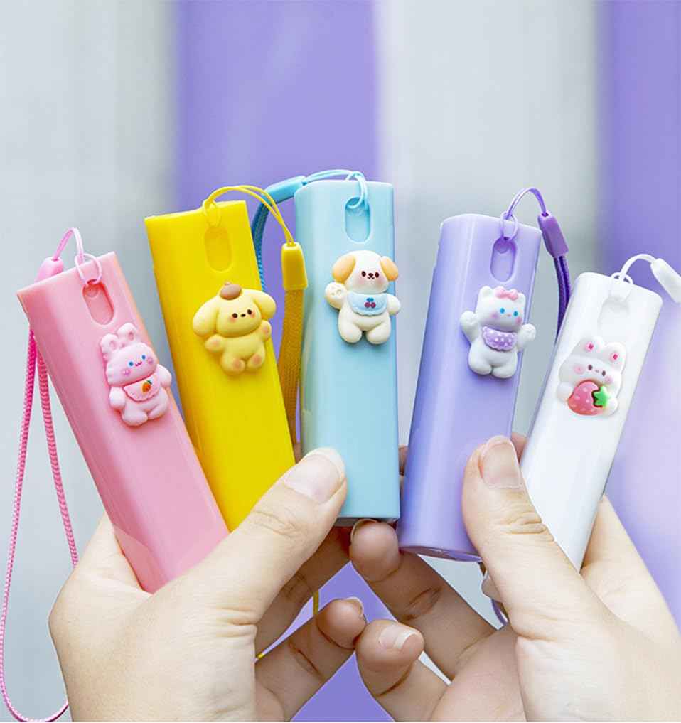 ZJSXINDI Cute Mini Spray Bottle, Travel Bottles with Keychain, 5 Pcs10ml - Portable Plastic Travel Bottles for Adults(Cute 5 Pcs/10ml)