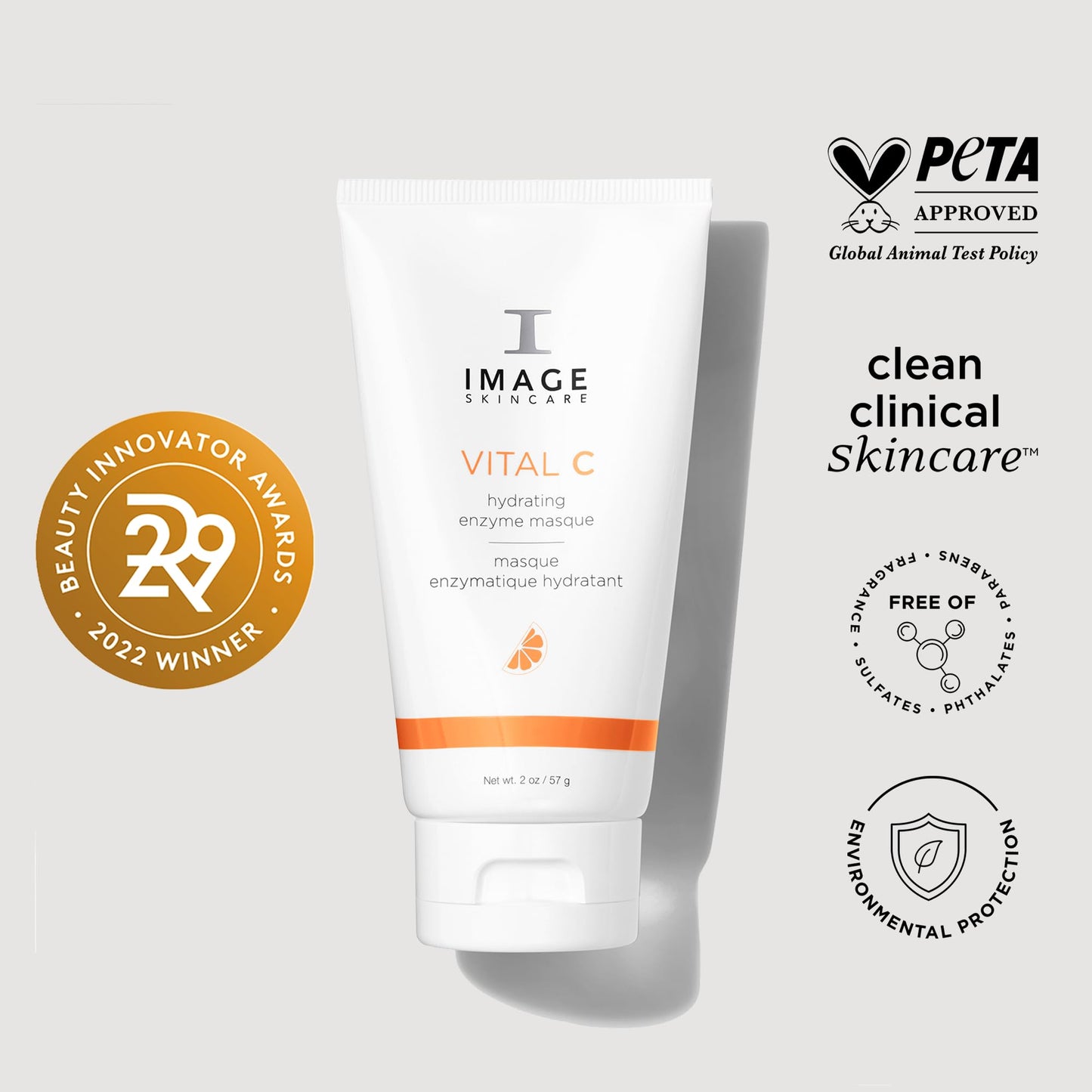 IMAGE Skincare, VITAL C Hydrating Enzyme Masque, Brightening Facial Mask with Vitamin C and Hyaluronic Acid, 2 oz