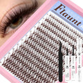 Brown Lash Clusters Kit Flaunt Lash Clusters Dark Brown Wispy Eyelash Clusters Eyelash Clusters Short Lash Cluster 8-14mm Cluster Eyelash Extensions Individual Lashes Cluster(Flaunt-Dark Brown)