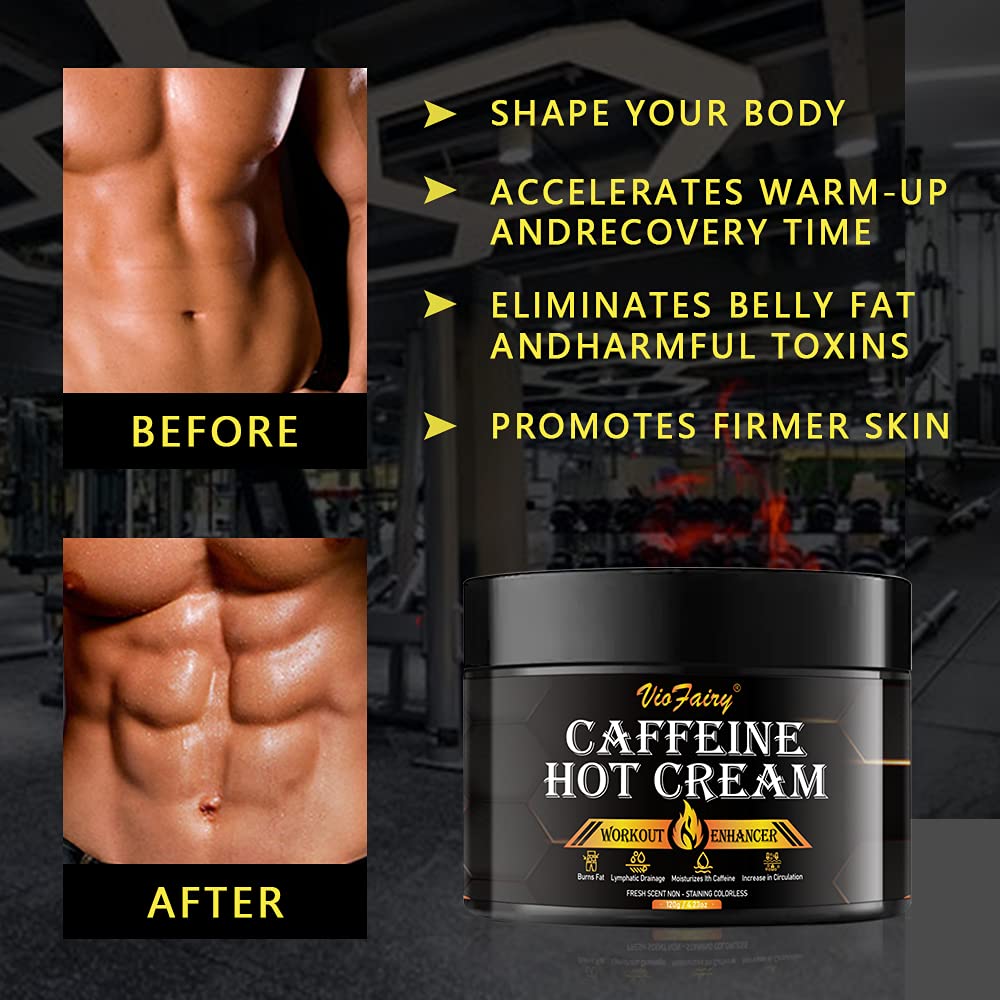 Caffeine Anti Cellulite Hot Cream, Body Sculpting Cellulite Workout Cream for Women & Men , Anti-Cellulite Remover Creams, Natural Sweat Workout Enhancer, Thighs Belly Butt Firming Legs Slimming Cream