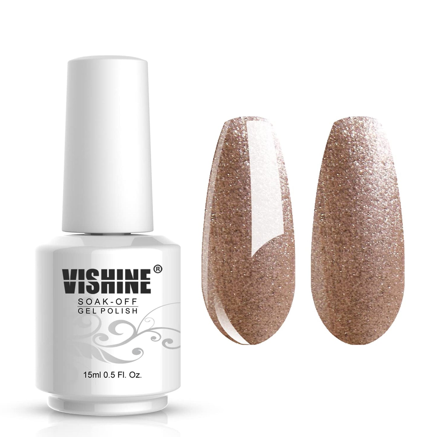 Vishine Gelpolish Gel Nail Polish Lacquer Shiny Color Soak Off UV LED Professional Manicure Gold(1591)