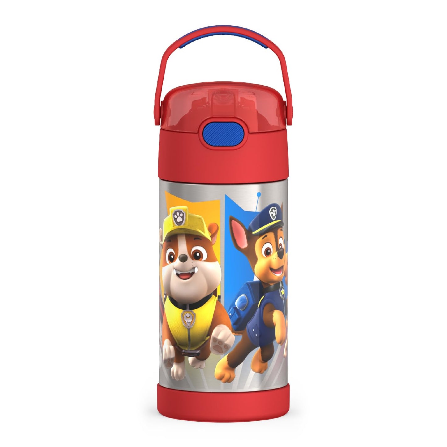 THERMOS FUNTAINER Water Bottle with Straw - 12 Ounce, Paw Patrol - Kids Stainless Steel Vacuum Insulated Water Bottle with Lid