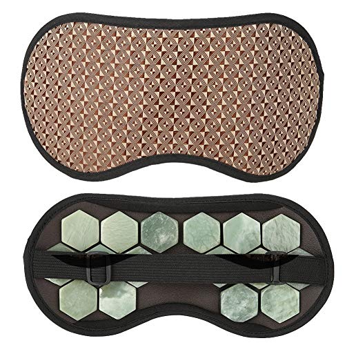 Sleeping Eye Mask, Soft Adjustable Jade Stones Eye Masks Magnet Therapy Eyeshade Eye Cover Masks for Sleeping Travel Naps, Home, Hotel(Green)