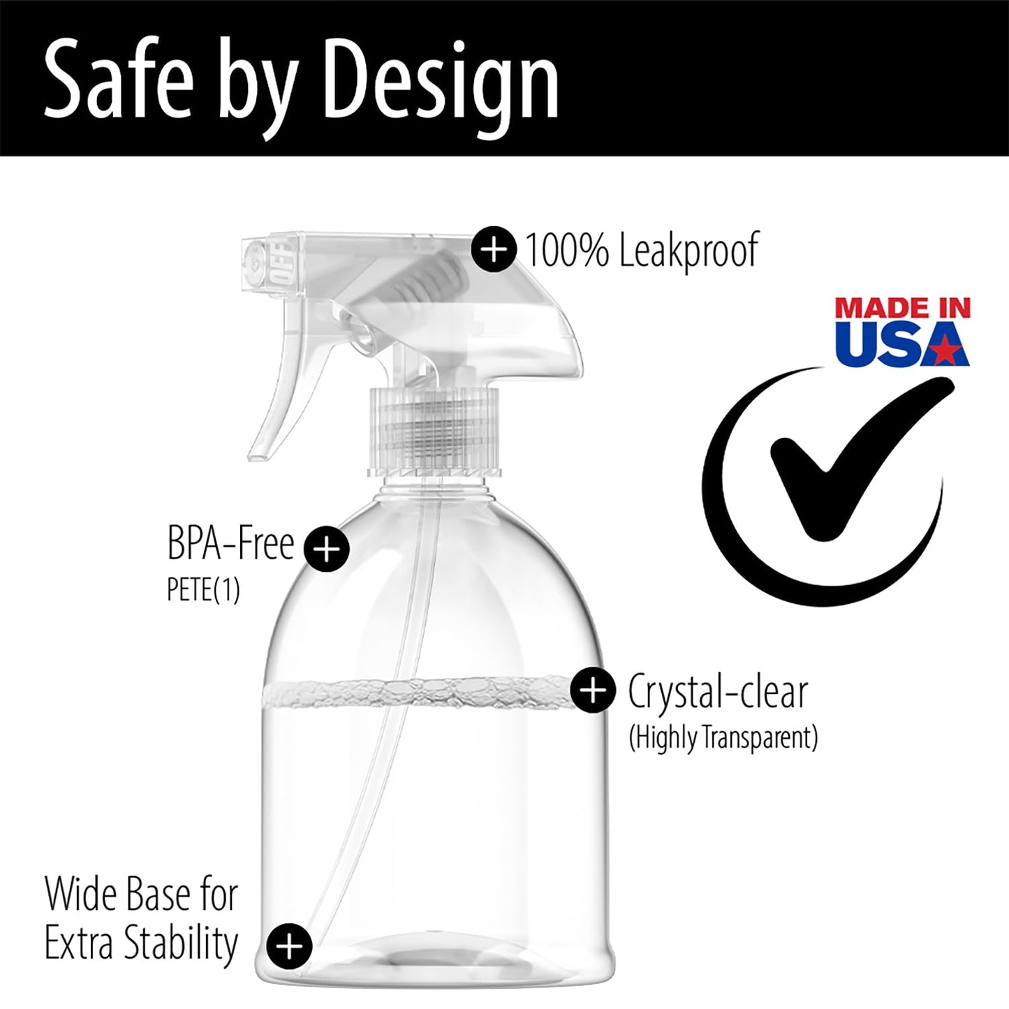 Bar5F Fine Mist Spray Bottle 16-Ounce Essential Oils, Gardening, Mild Cleaning Solutions, Pets, Plants, Cooking, Water Spray Bottle, Salon Hair Misting (1)