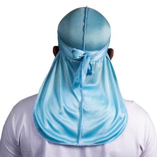 ForceWave Silky Durag for Men Wave Cap Satin Dorag for Men Women 360 Wave (SBlue)