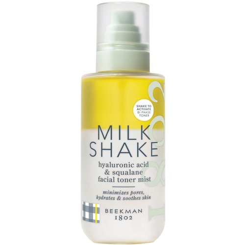 Beekman 1802 Milk Shake Hydrating Face Mist - Hyaluronic Acid & Squalane Facial Mist Minimizes Pores & Gently Moisturizes - Makeup Setting Spray - Fragrance-Free
