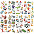 Soccer Temporary Tattoos - 10 Pack Watercolor Stickers, 73 Designs