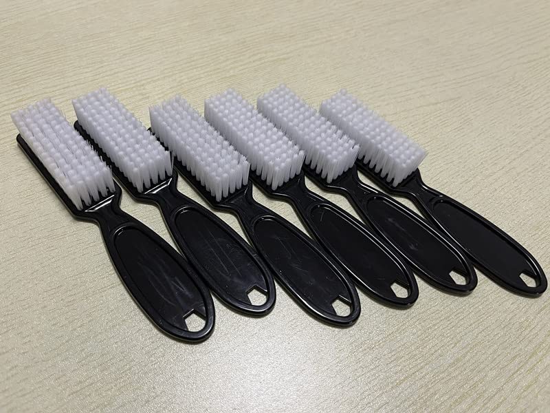 Handle Grip Nail Brush Set - Black 6-Pack for Manicure & Cleaning