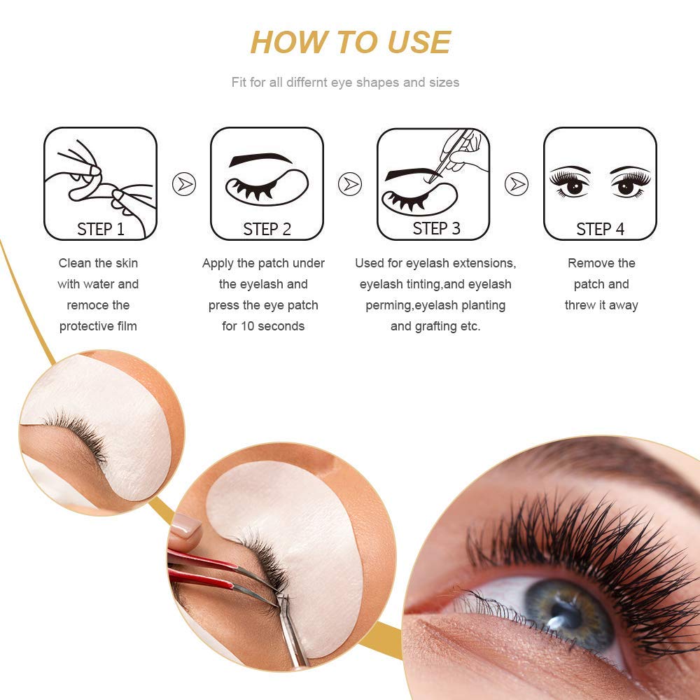 Under Eye Gel Pads Eyelash Extension Pads Lint Free DIY False Eyelash Lash Extension Makeup Eye Gel Patches Pack (50)