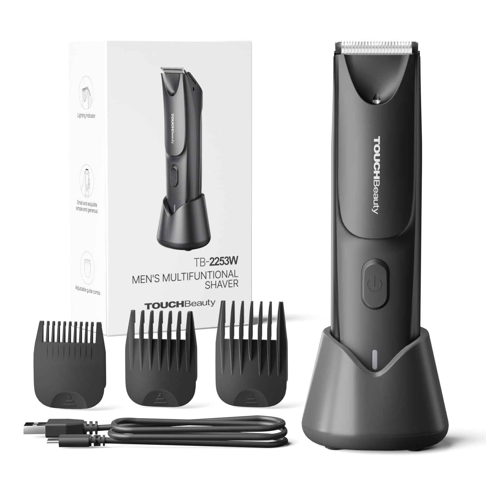 TOUCHBeauty Beard Trimmer for Men, Waterproof Electric Razor for Nose, Body, Face & Mustache, Cordless Hair Clippers Shavers Grooming Kit, Gifts for Men Husband Father