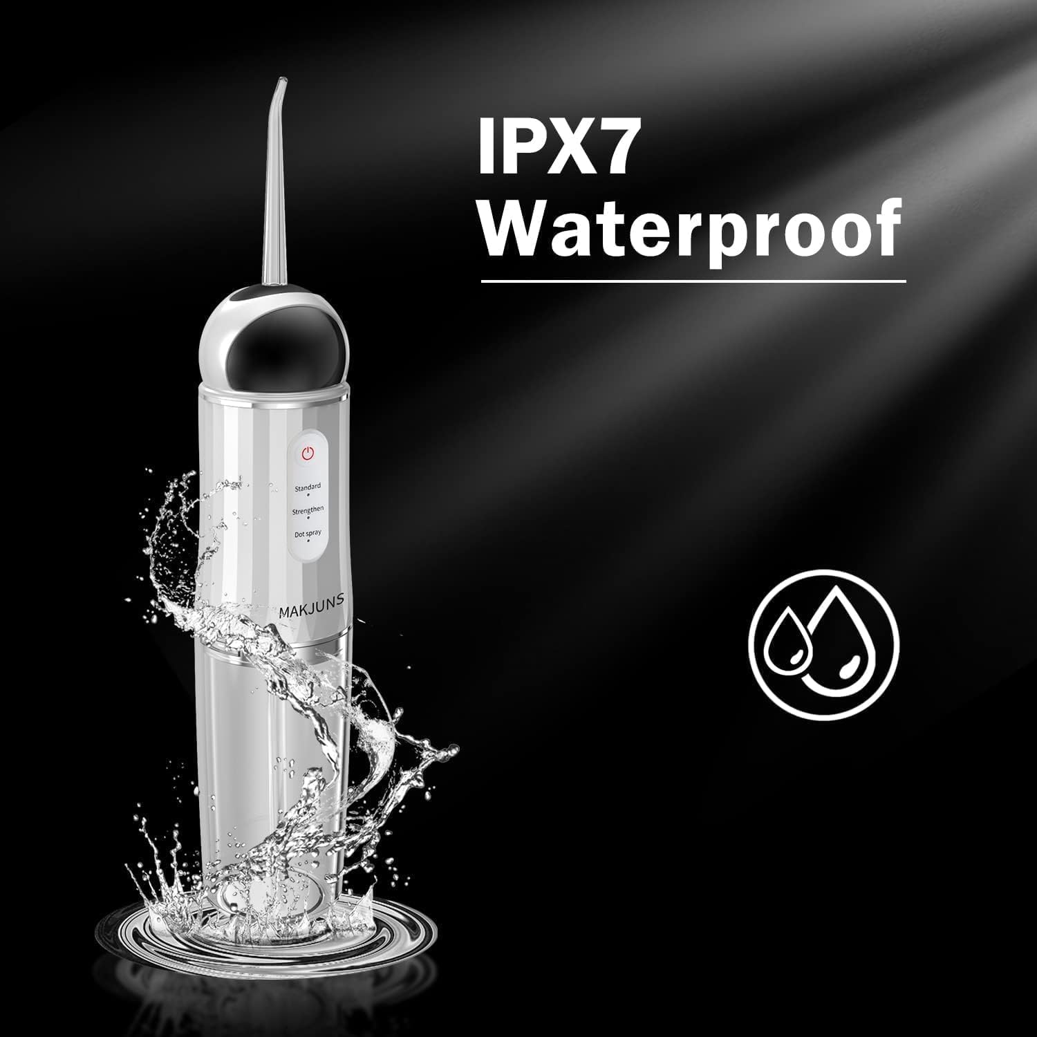 Water-Flosser-Cordless-Teeth-Cleaner Somall Water Dental Flosser with 3 Modes 4 Jets Rechargeable Dental Oral Irrigator for Home Travel (Premium Black)