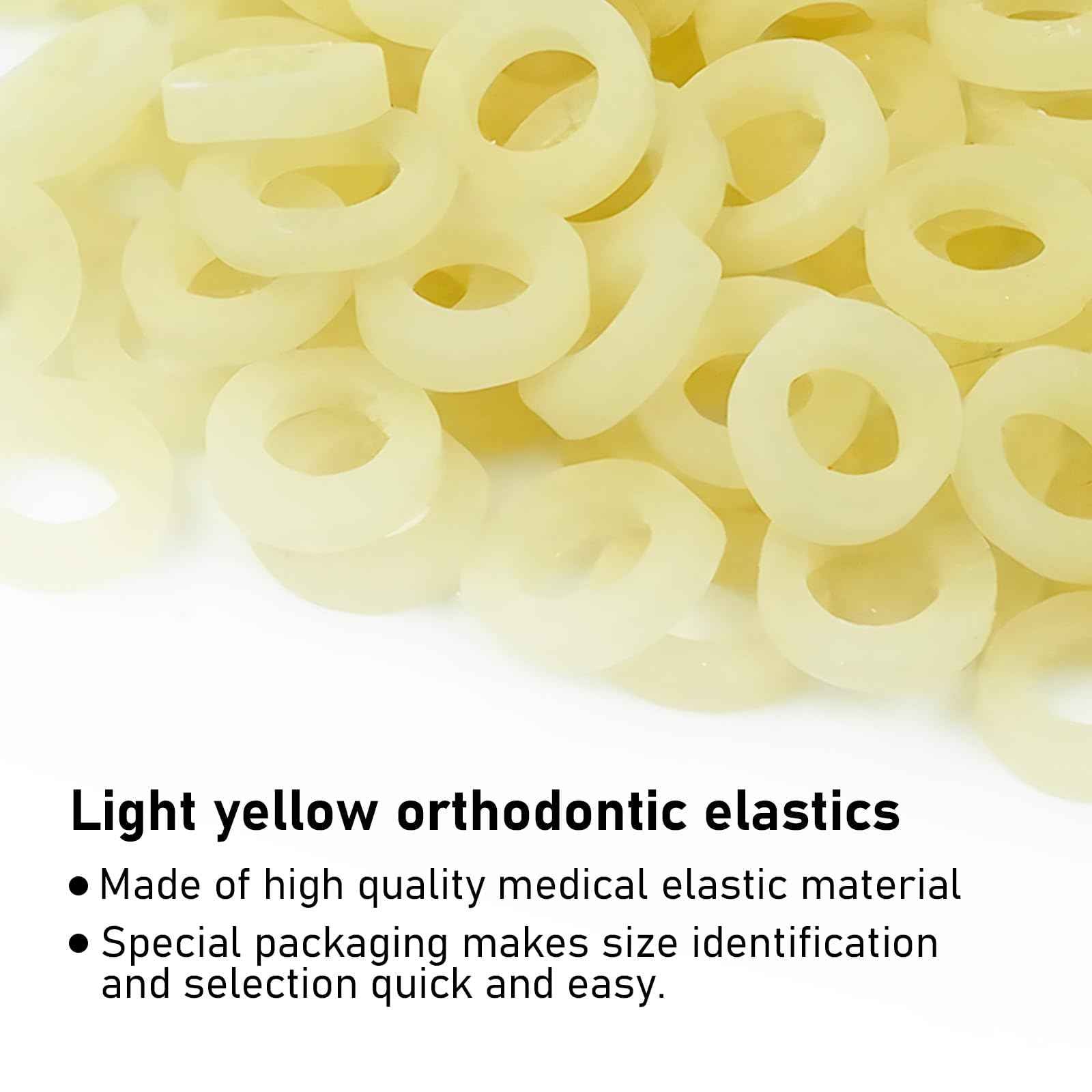 YYING Orthodontic Rubber Bands for Braces 3/16'' Medium 5 oz, 100 Pcs Dental Intraoral Elastic Bands