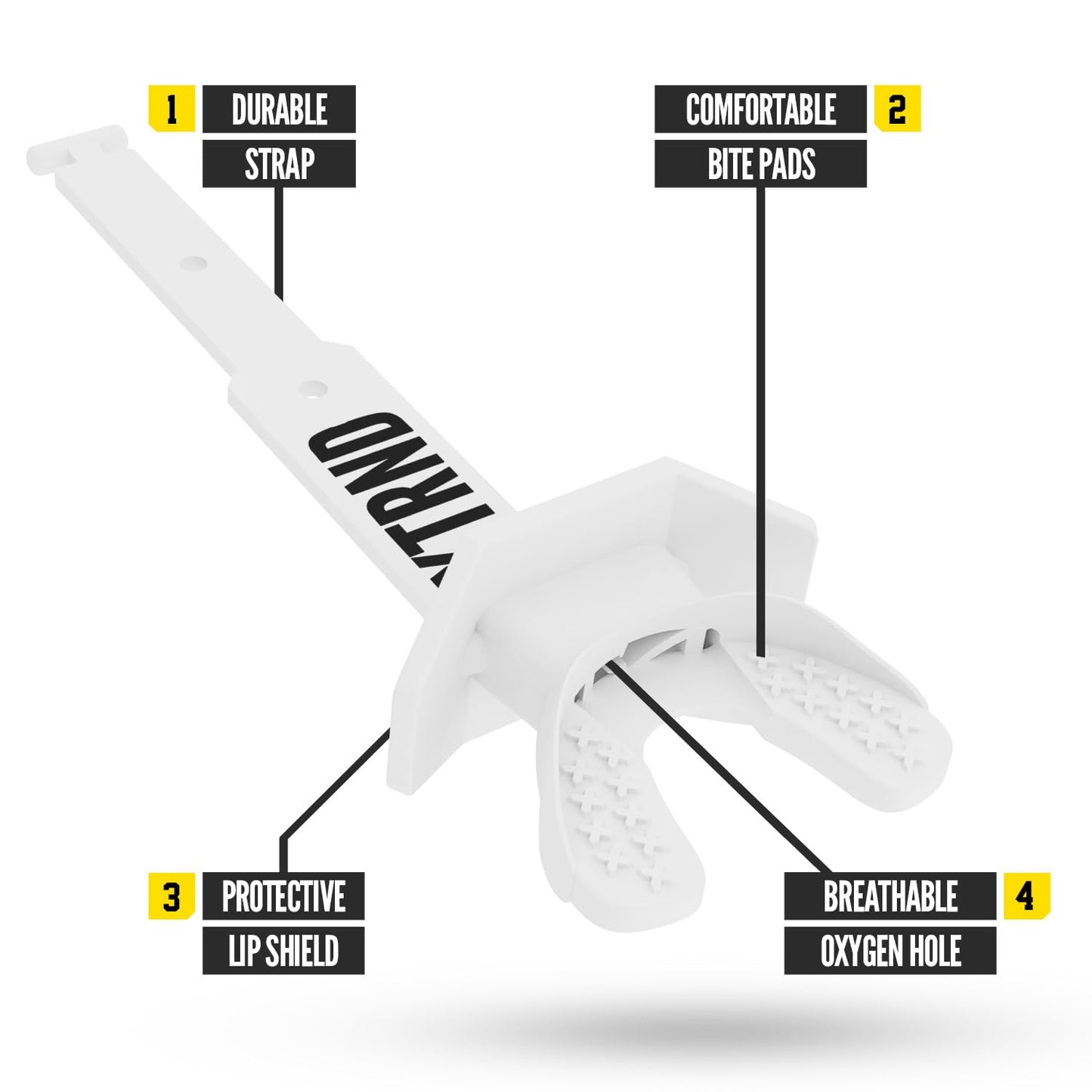 Nxtrnd Two Football Mouth Guard, Football Mouthpiece with Strap, Fits Adult & Youth (White)