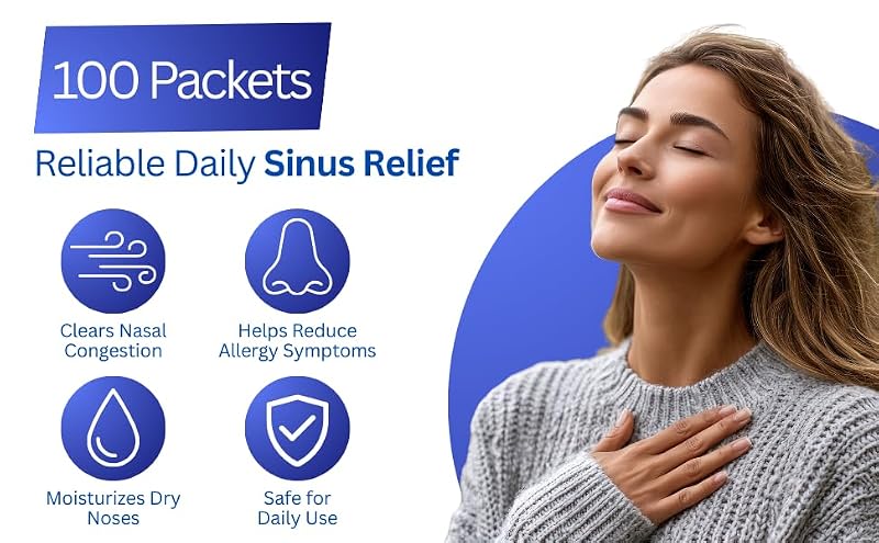 NeilMed Sinus Rinse Refill Packets 100 Count - All Natural Relief - Variation 1