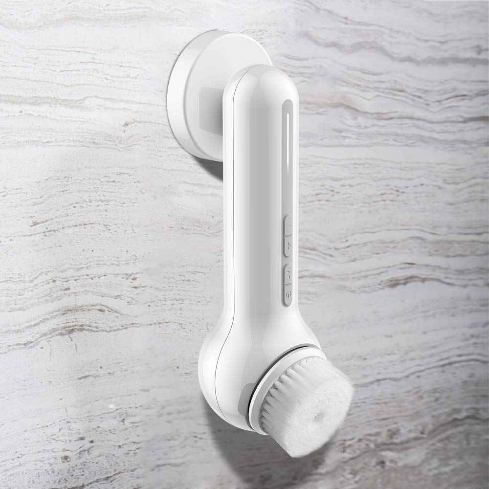 Face Scrubber Exfoliator, TOUCHBeauty Upgraded Rechargeable Electric Facial Cleansing Brushes with 3 Brush Heads,360° Spin Rotation for Exfoliating, Massaging and Deep Cleansing, Waterproof