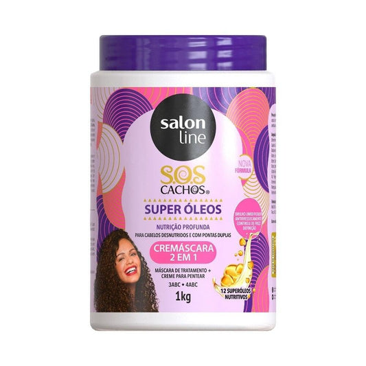 Linha Tratamento (SOS Cachos) Salon Line - Cremascara 2X1 Nutritiva 1000 Gr - (Salon Line Treatment (SOS Curls) Collection - Nutricious CreamMask 2 in 1 Net 35.27 Oz)