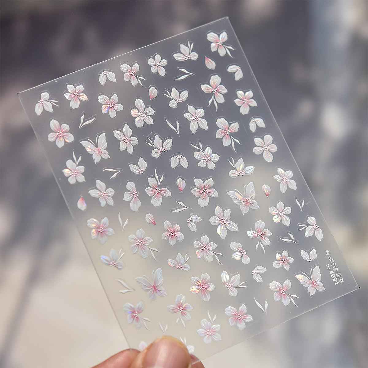 5D Embossed Flower Nail Art Stickers Pink Butterfly Nail Decals Spring Cherry Blossom Designs Self-Adhesive Nail Decor Flower Petal Nail Design Stickers Cute Nail Art Decals for Women DIY Manicure