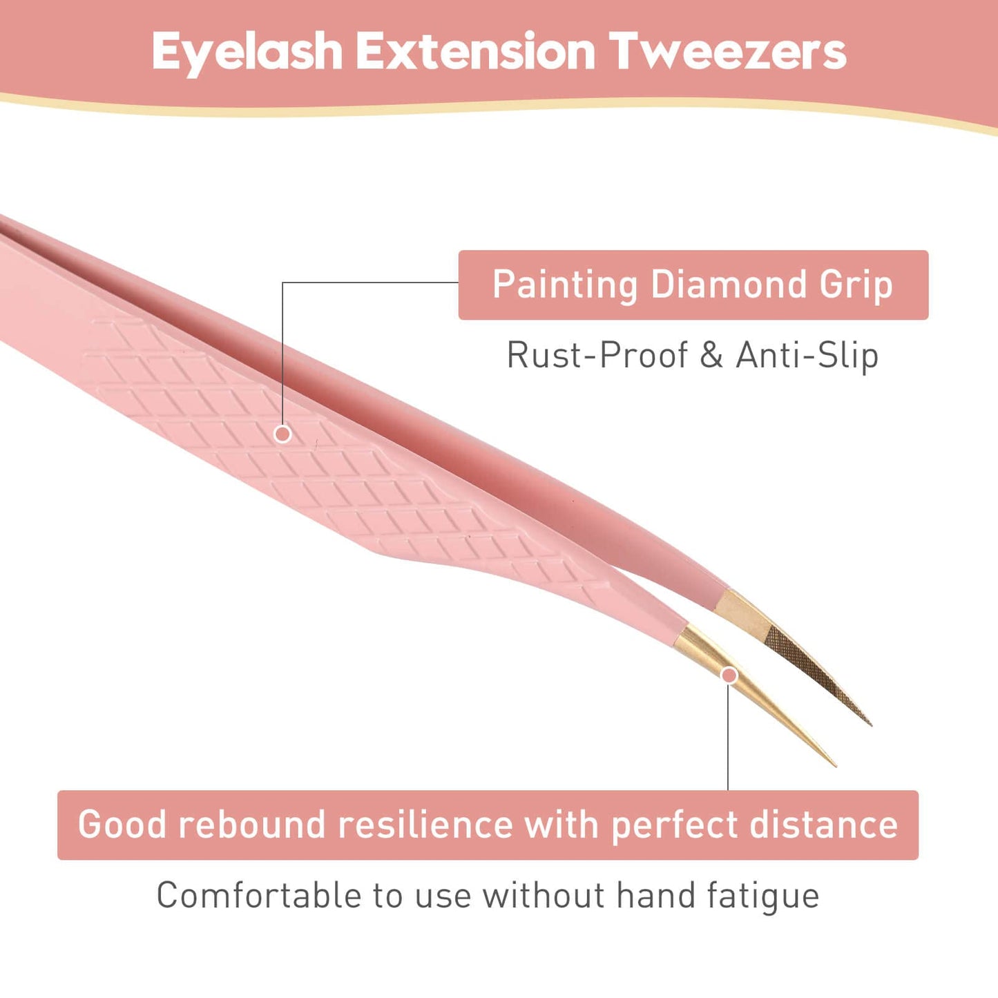 Ms.Queen Lash Tweezers for Eyelash Extensions,Precision 3Pcs Fiber Tip Grip 90 Degree L-Shaped Boot Volume Dolphin Isolation Eyelash Tweezers Set
