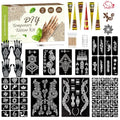 130 PCS Temporary Tattoo Kit with Stencils & 6 Tattoo Cones