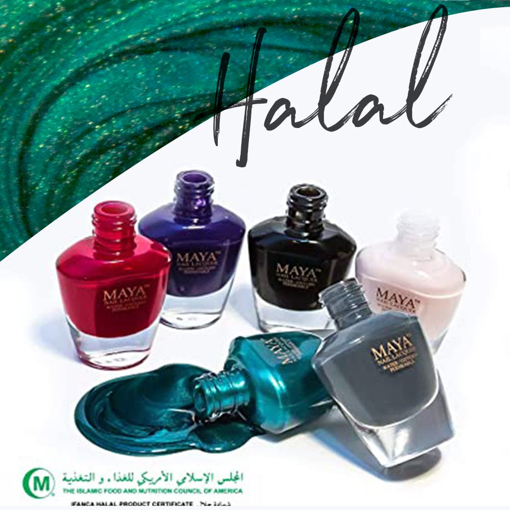 MAYA Cosmetics Halal Breathable Quick Dry Nail Polish, Vegan and Cruelty Free, Oxygen & Water Permeable Nail Lacquer, Non Toxic Gentle On Nails, Mystique