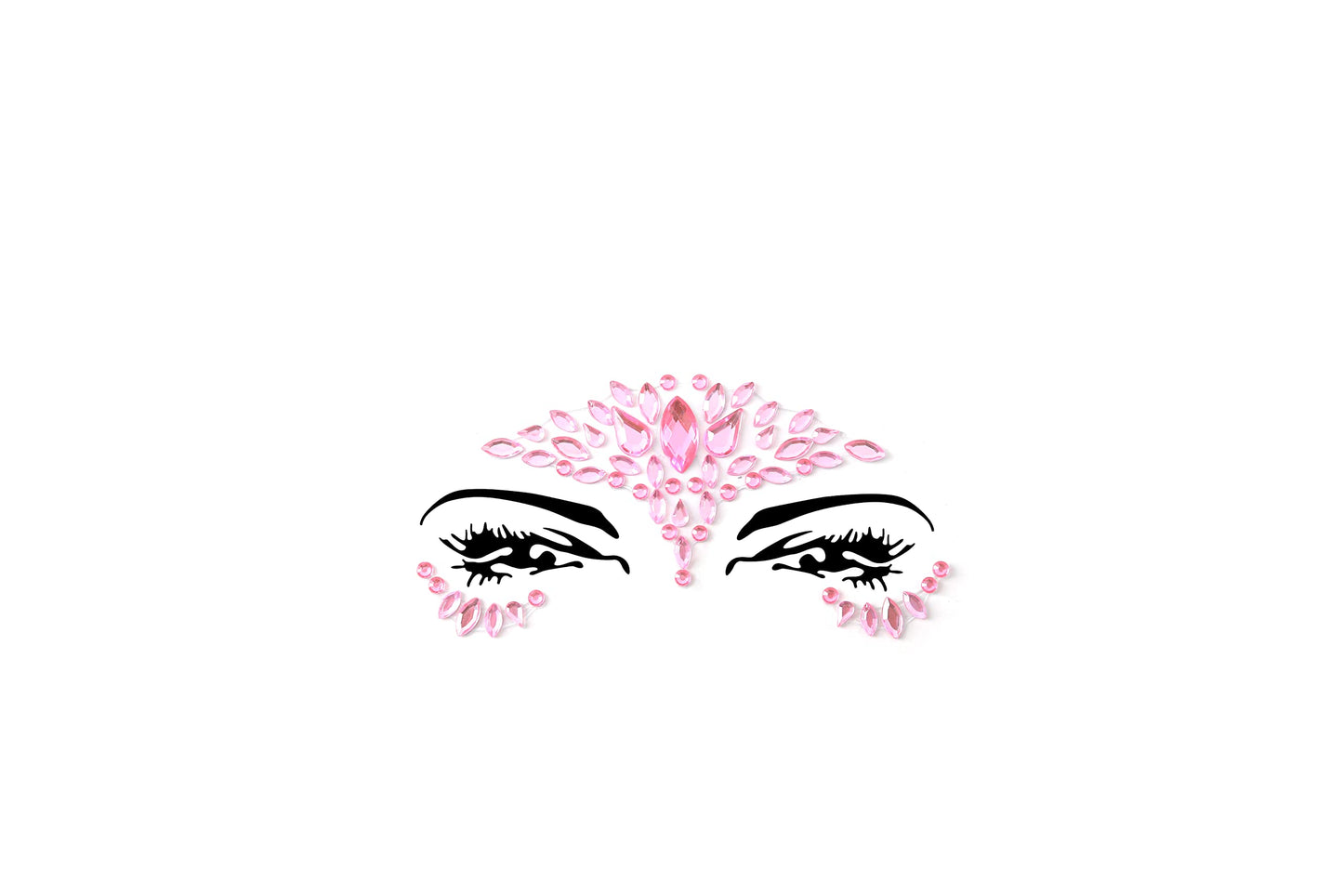 Face Gems Adhesive Glitter face Jewel Tattoo Sticker Festival Rave Party Body Make Up (Pink)