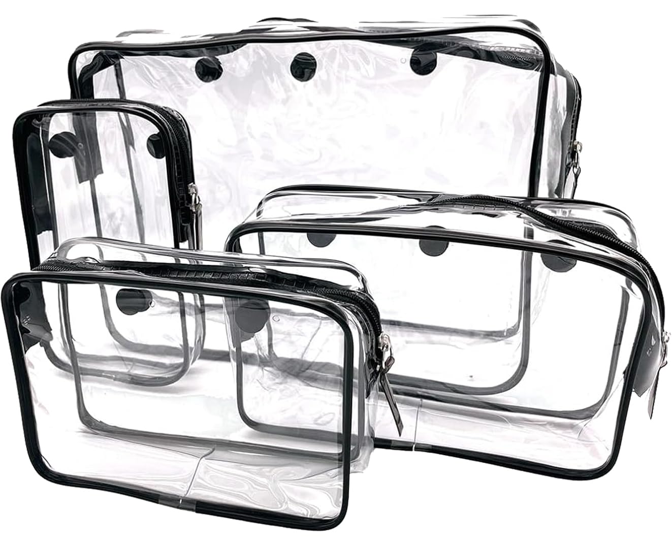 4 Pack Clear Makeup Storage Bag Beach Bag Bogg Bag Accessories whit Hooks Carabiner